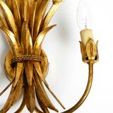 Beautiful large 70s gold-plated 2-armed metal wall lamp by Hans Kögl