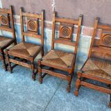 4 chaises basque en chêne
