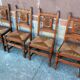 4 Basque oak chairs