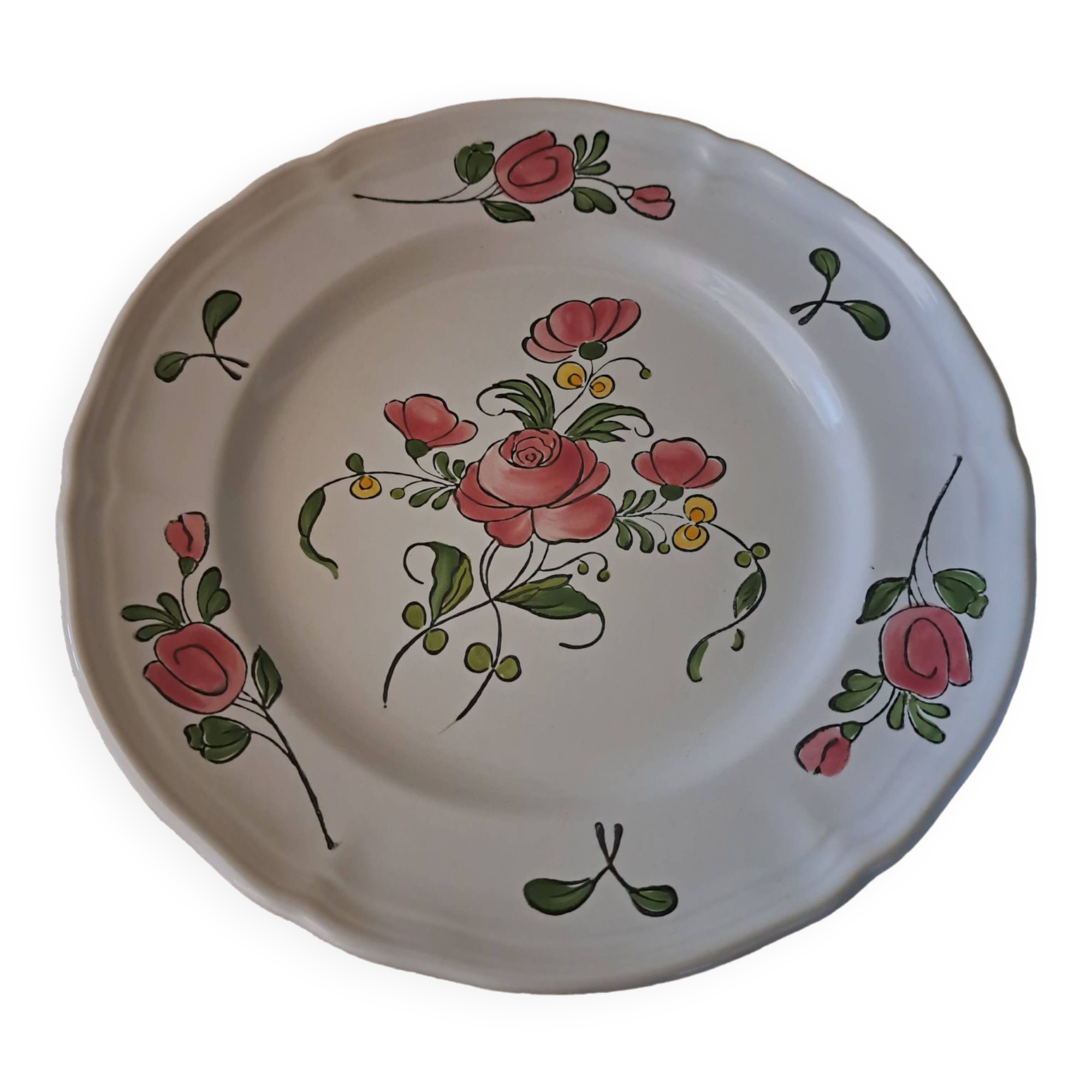 Assiette décorative artisanat français "Bouquets"