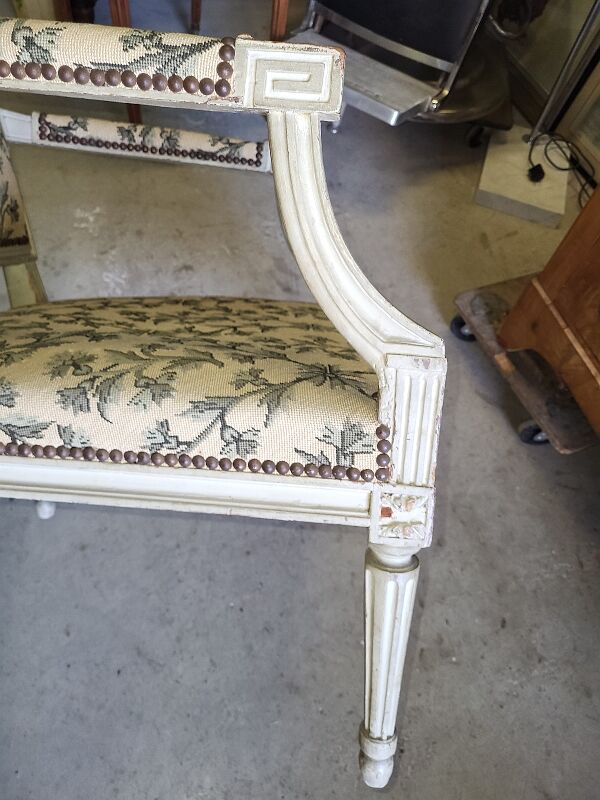 Armchair Louis XVl grey of the Xlx th century n°1