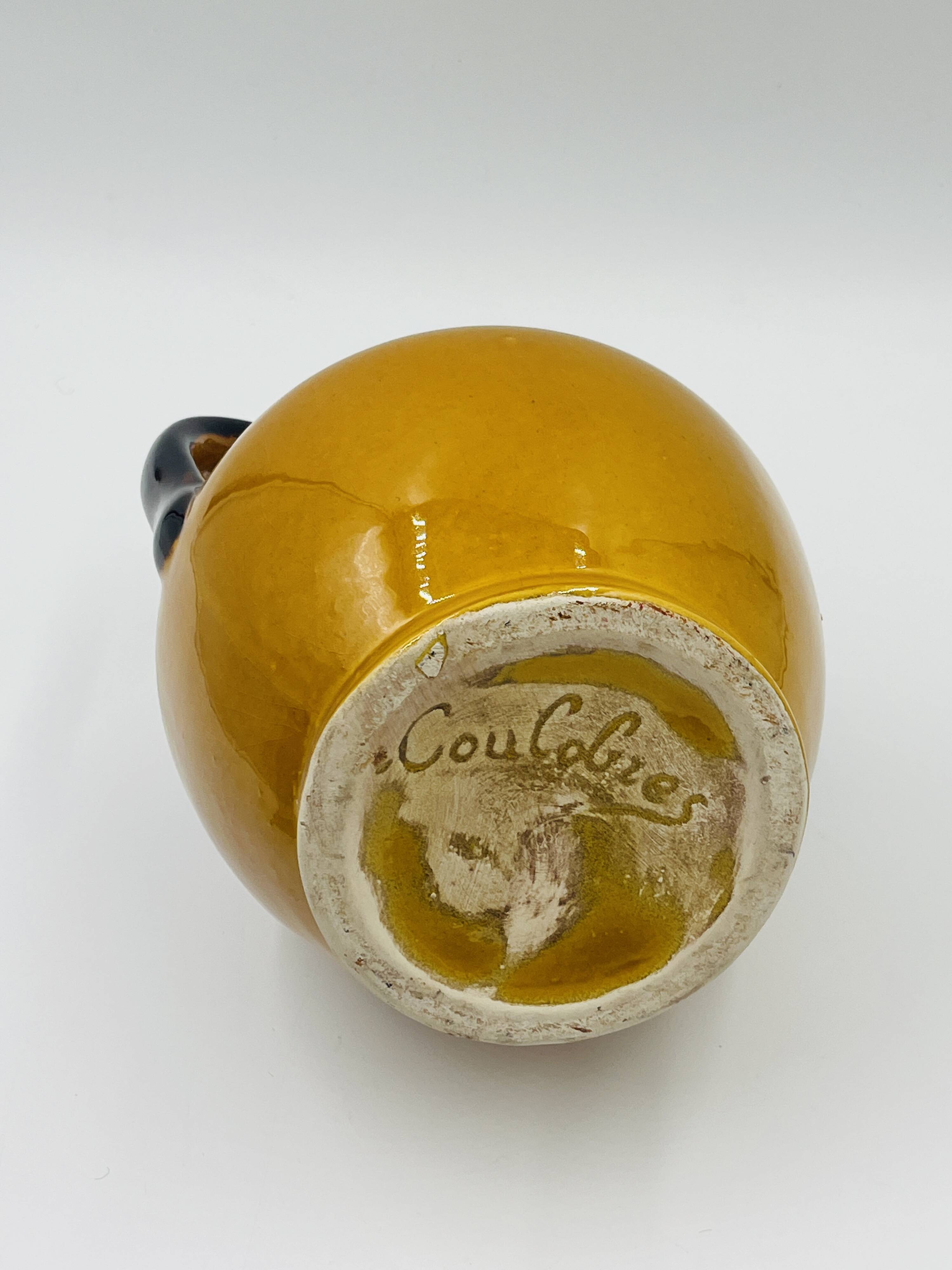 Duo de Vases Vintage Coulobres en Céramique Ocre