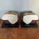 Pair of luxury art deco marble bookends
