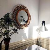 Mirror witch rattan 70s - 46cm
