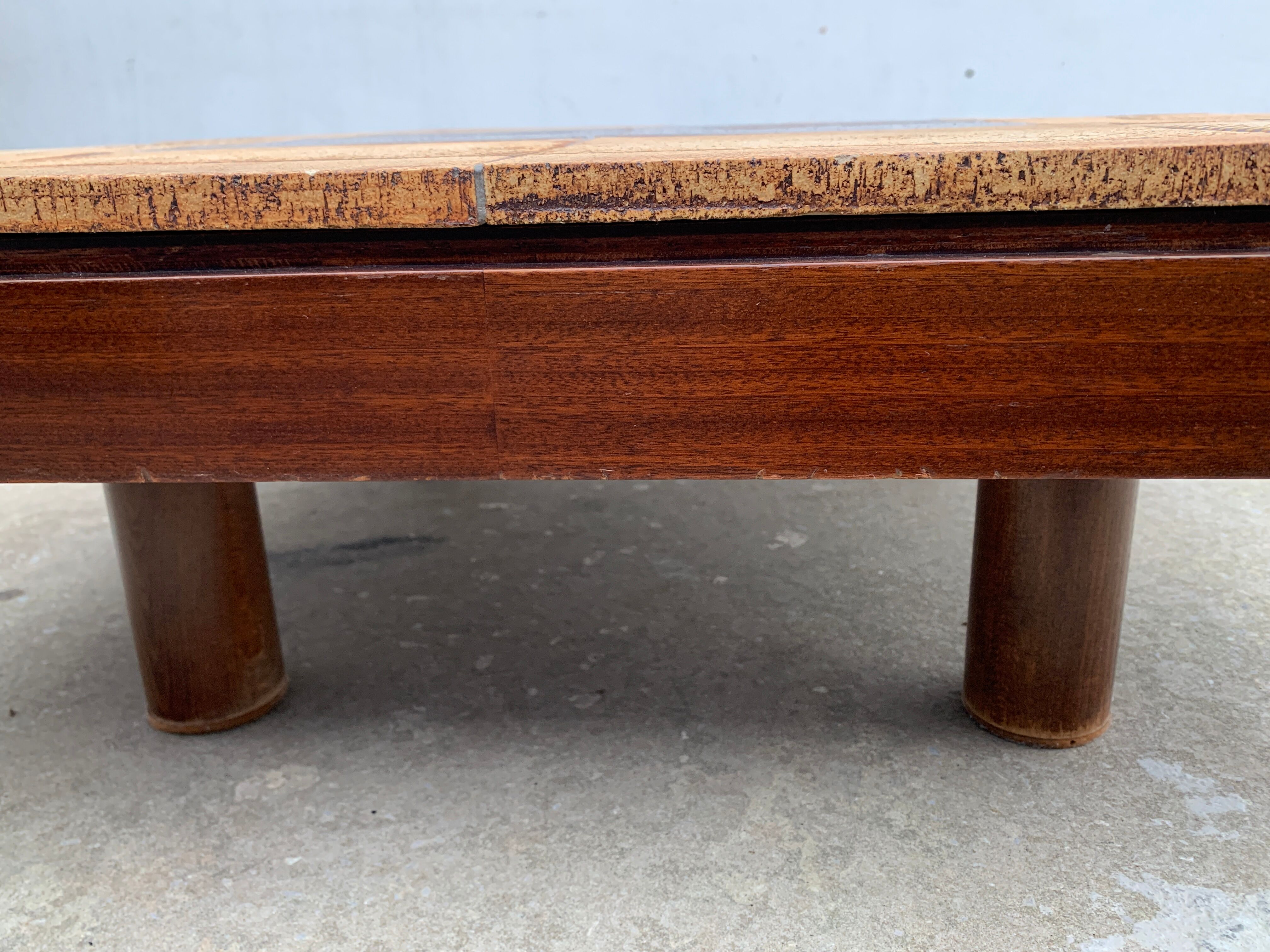 Ceramic coffee table signed Roger Capron and wood, Mambo model of the 1970s