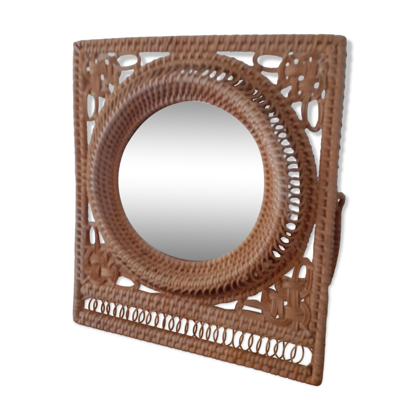 Wicker mirror