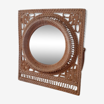 Wicker mirror