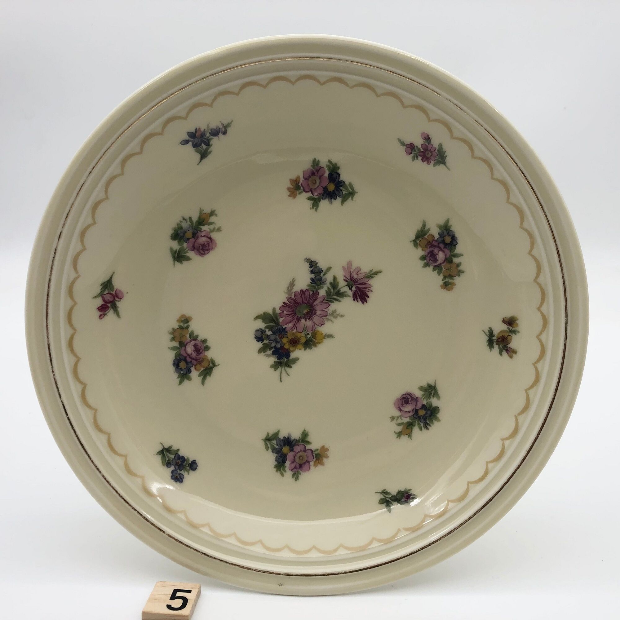 6 assiettes creuses, style écuelle « A.Lanternier & Cie » Limoges