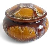 Mid-Century Vallauris Ceramic Box with Earthy Glaze, France, 1950s