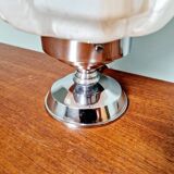 Art Deco Skyscraper table lamp in veined opaline, 1930s