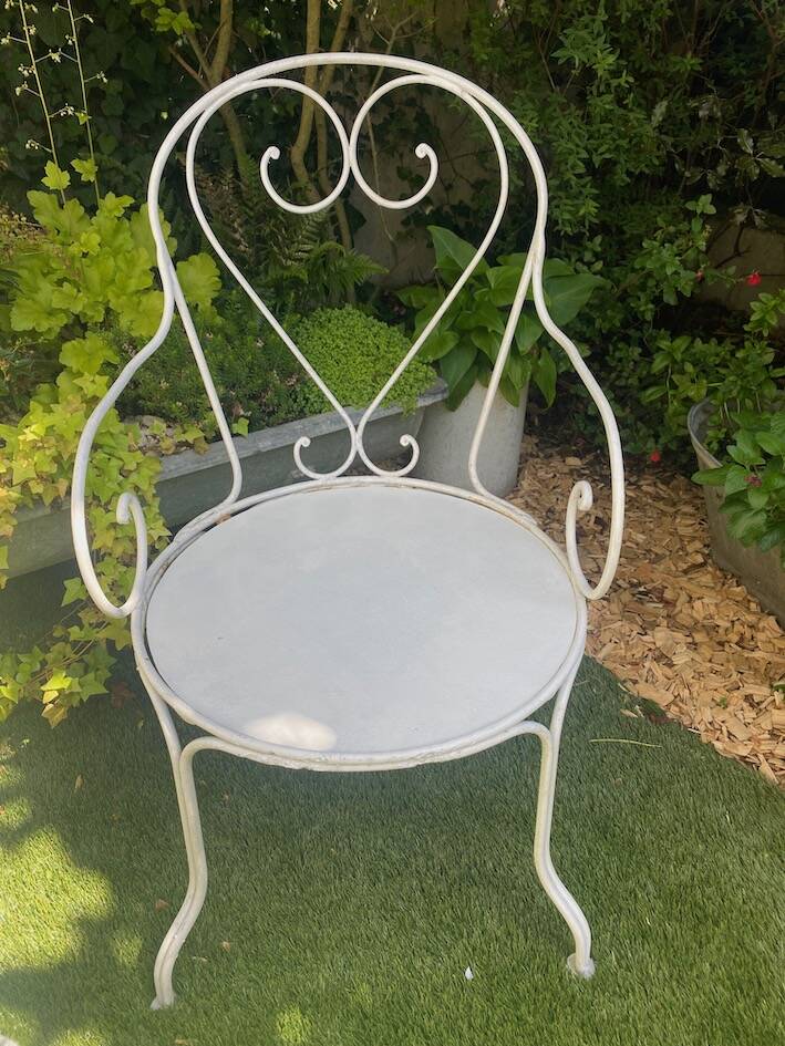 Pair of wrought iron armchairs 1950