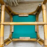 Tabouret en rotin vintage