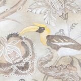 Painted canvas depicting toucans. Contemporary work.