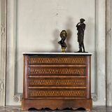 Miniature chest of drawers in mahogany veneer, 19th century