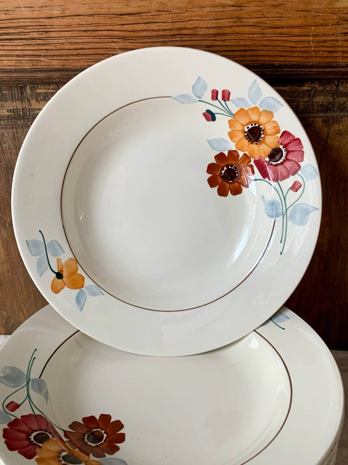 10 antique St Amand deep plates
