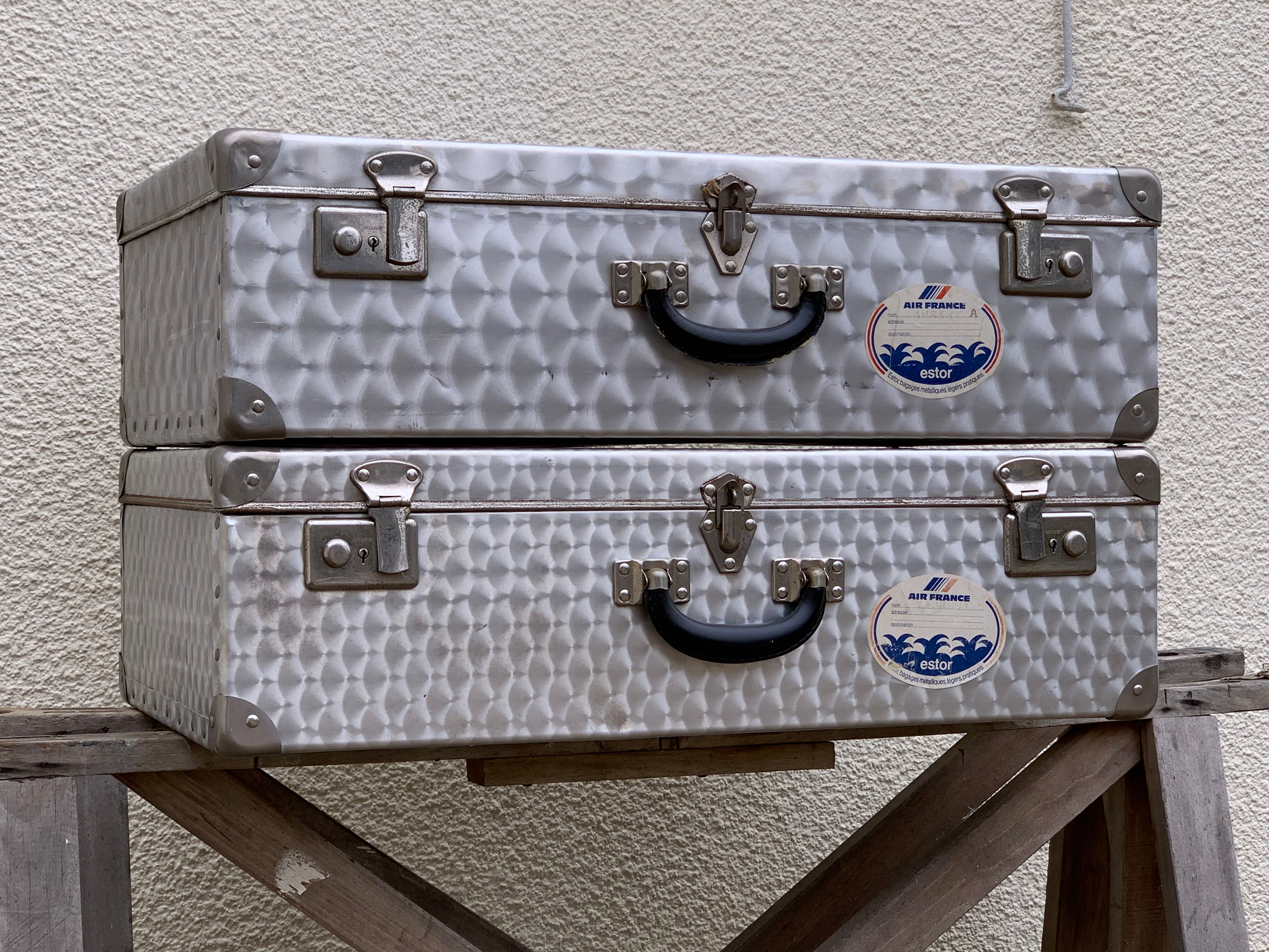 Vintage aluminum suitcases 1950