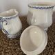 Milk or cream jug and sugar bowl with Gien earthenware lid, Rouen model 32