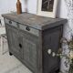 Old Parisian chopping block buffet with vintage shabby patina