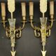 Paire d'appliques en bronze doré flèche et têtes d'aigle style Empire