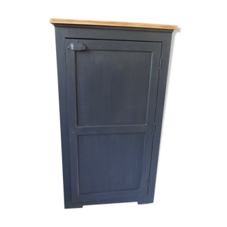 Vintage slate grey indus furniture, 1 door, 3 adjustable shelves, pitchpin top