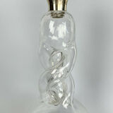 Blown glass carafe with silver frame