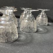 6 stamped Baccarat Lulli wine glasses