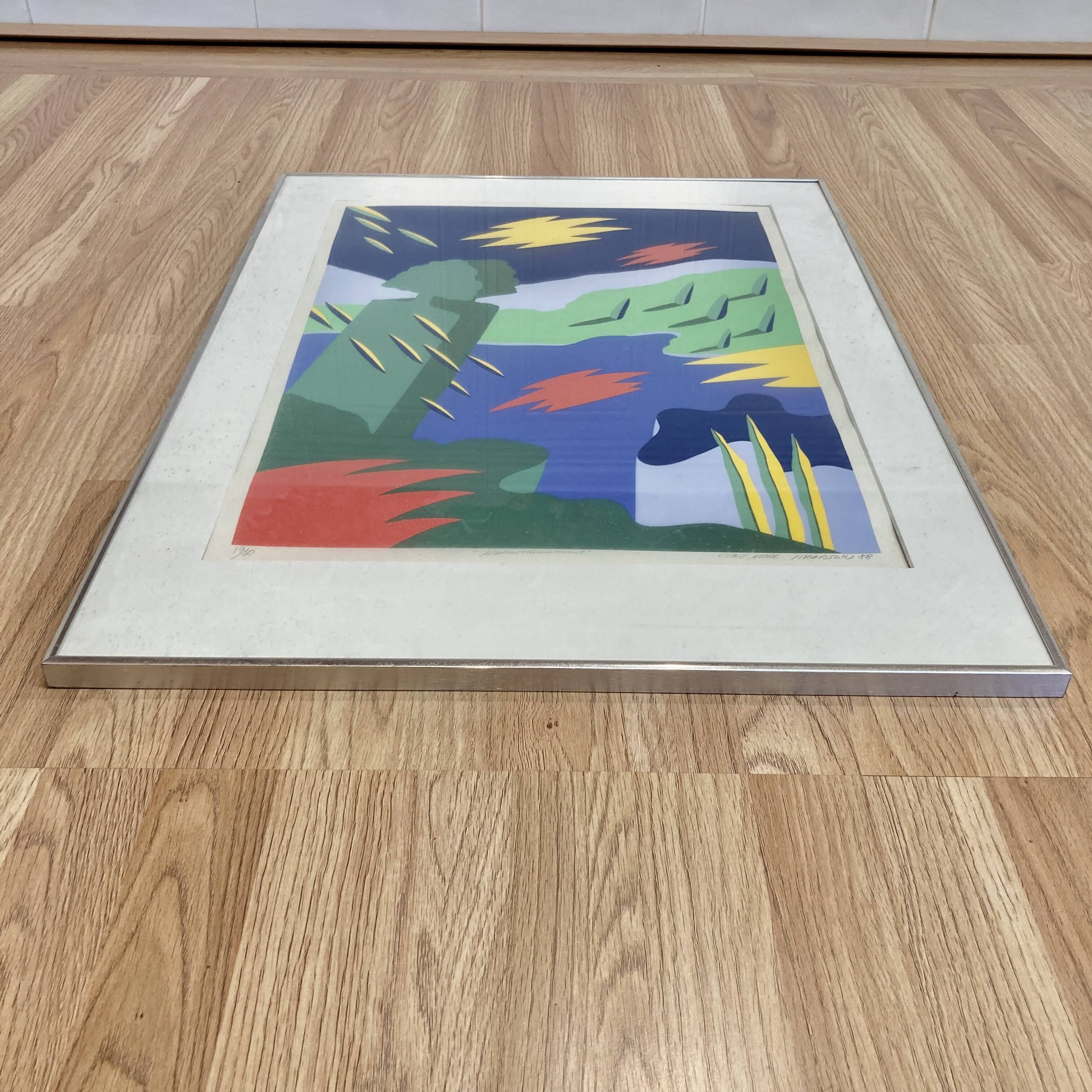 Duo de lithographies design scandinave "bent karl jakobsen".