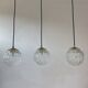 Lot of 3 old vintage round pendant lights