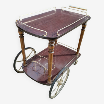 Vintage brass rolling trolley