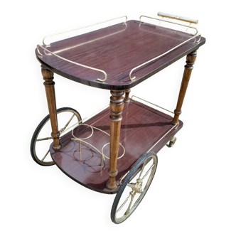 Vintage brass rolling trolley