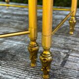 Vintage 70's nesting table in brass and mirror