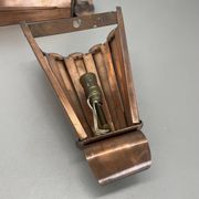 set of 2 copper 25cm Gio Ponti Style Theatre Wall Light Sconces, Italy 1950