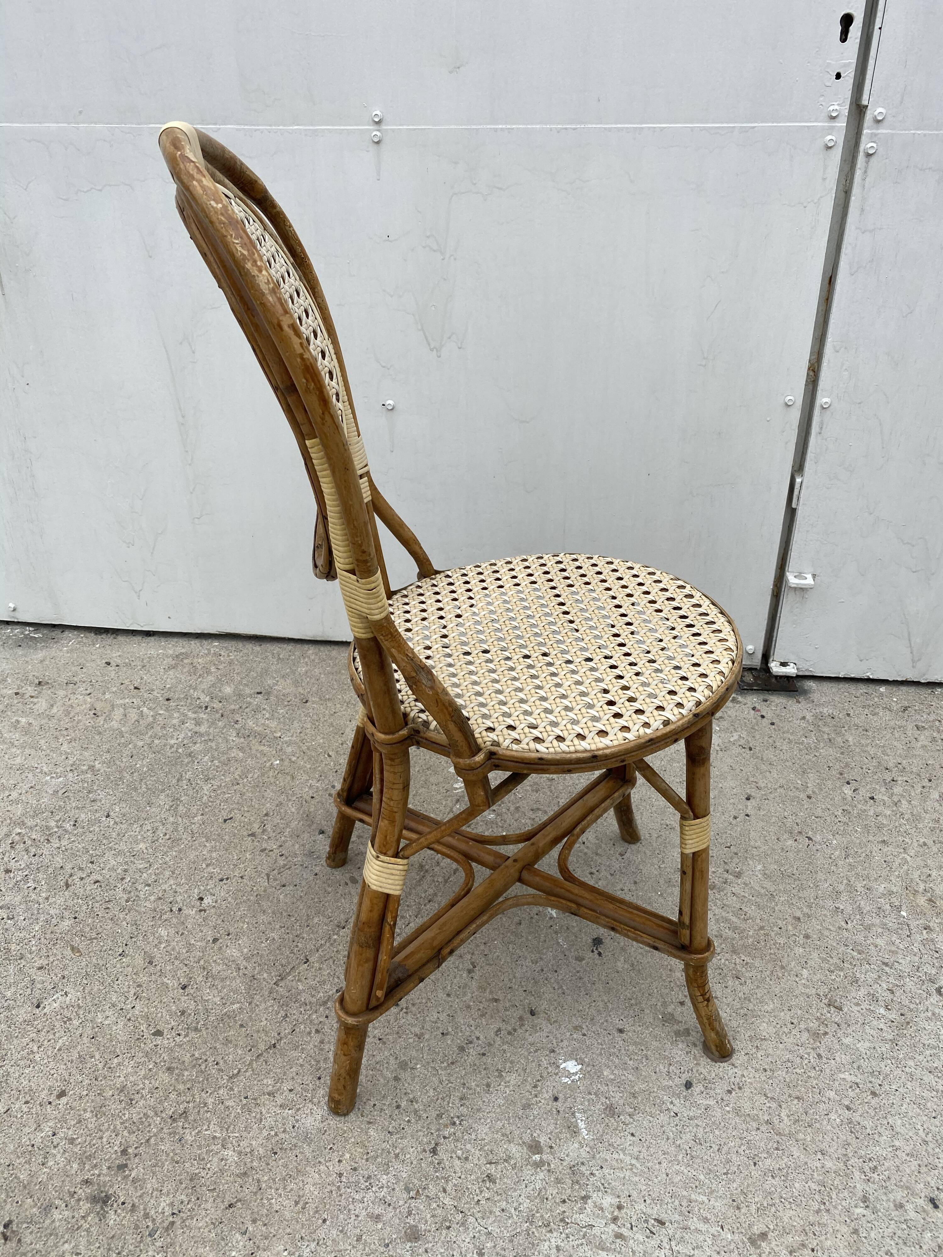 Rattan bistro chair 1970