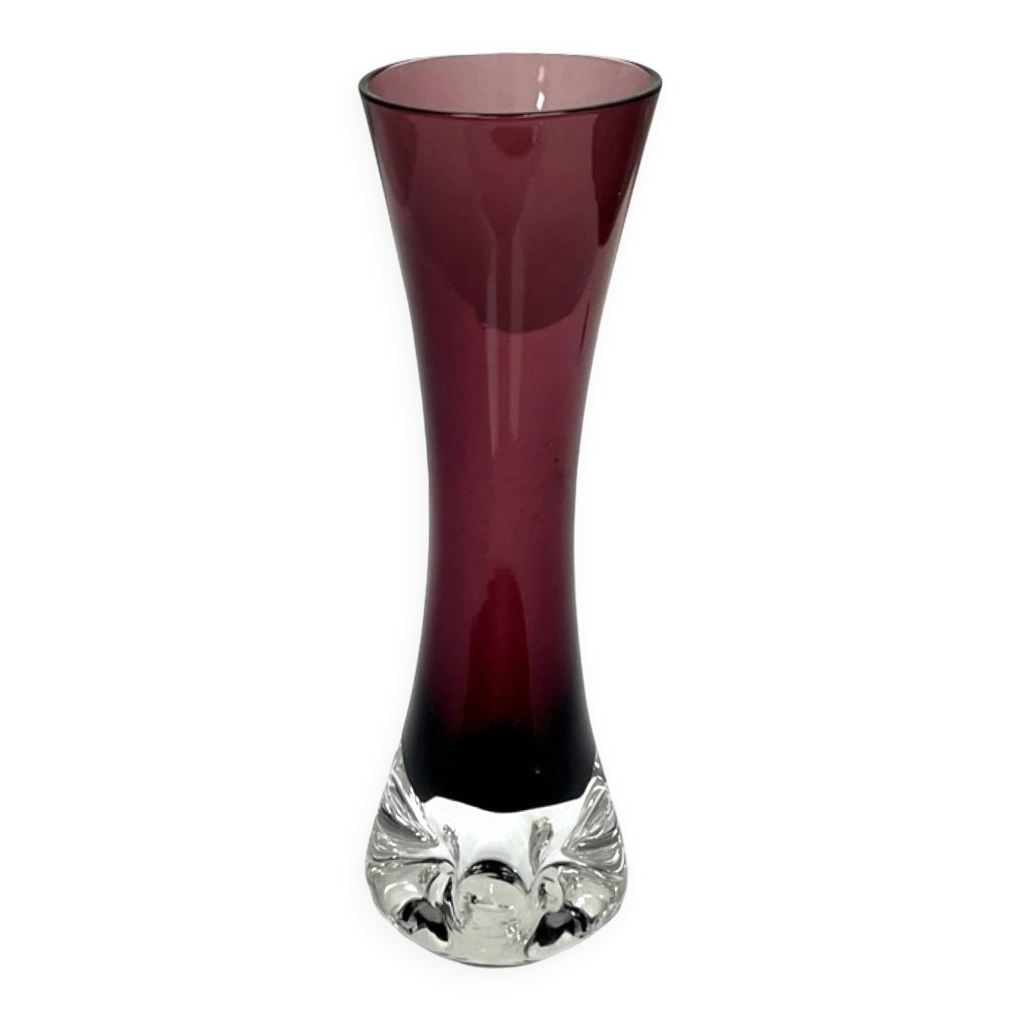 Ingrid Glashütte "Lord Nelson" burgundy vase, Germany 1960s