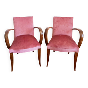 Paire de fauteuils moustache