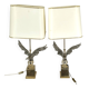 Pair of nickel eagle table lamps by Loevsky and Loevsky, 1970s