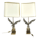 Pair of nickel eagle table lamps by Loevsky and Loevsky, 1970s