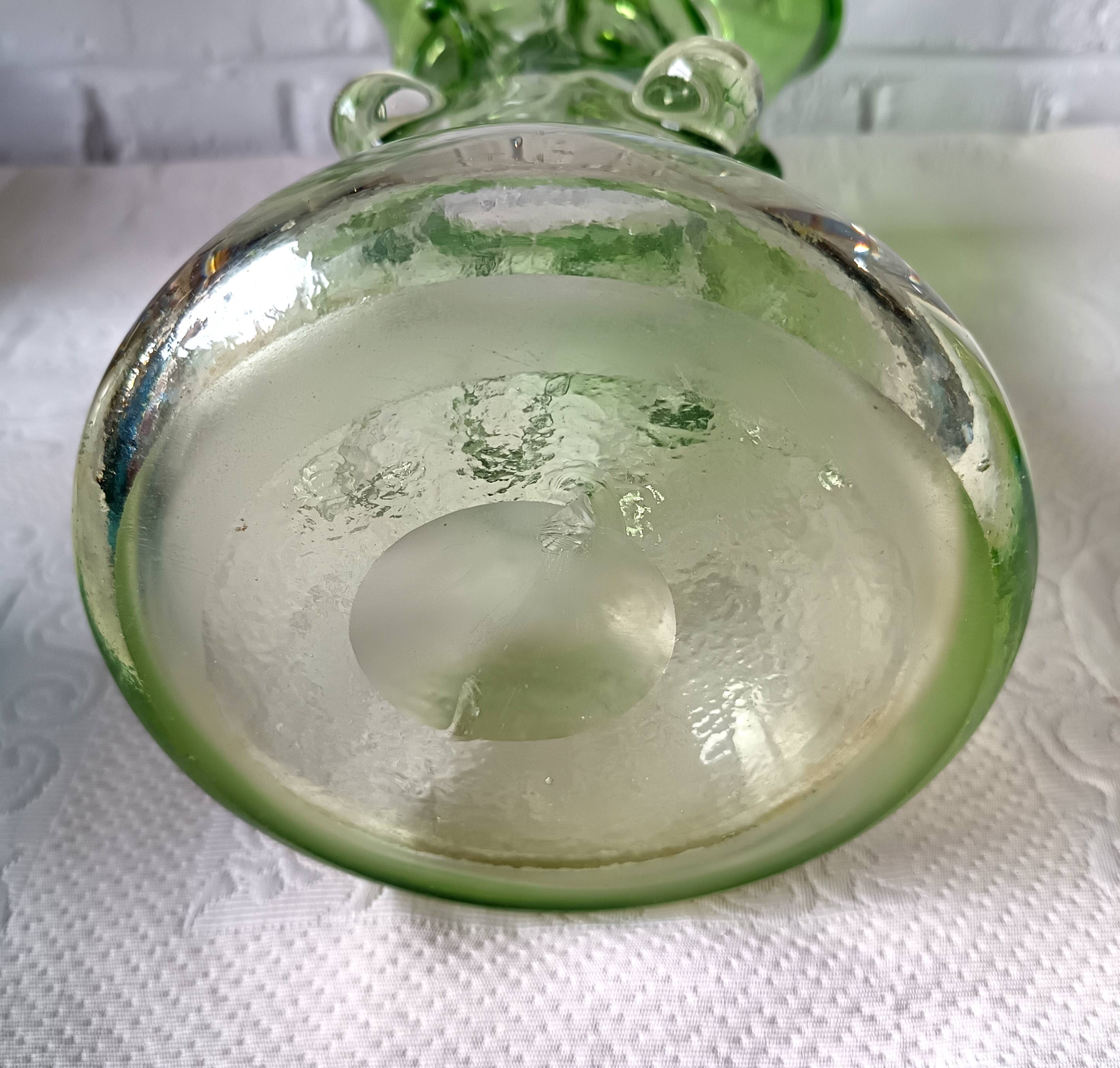 Grand vase verre vert vintage