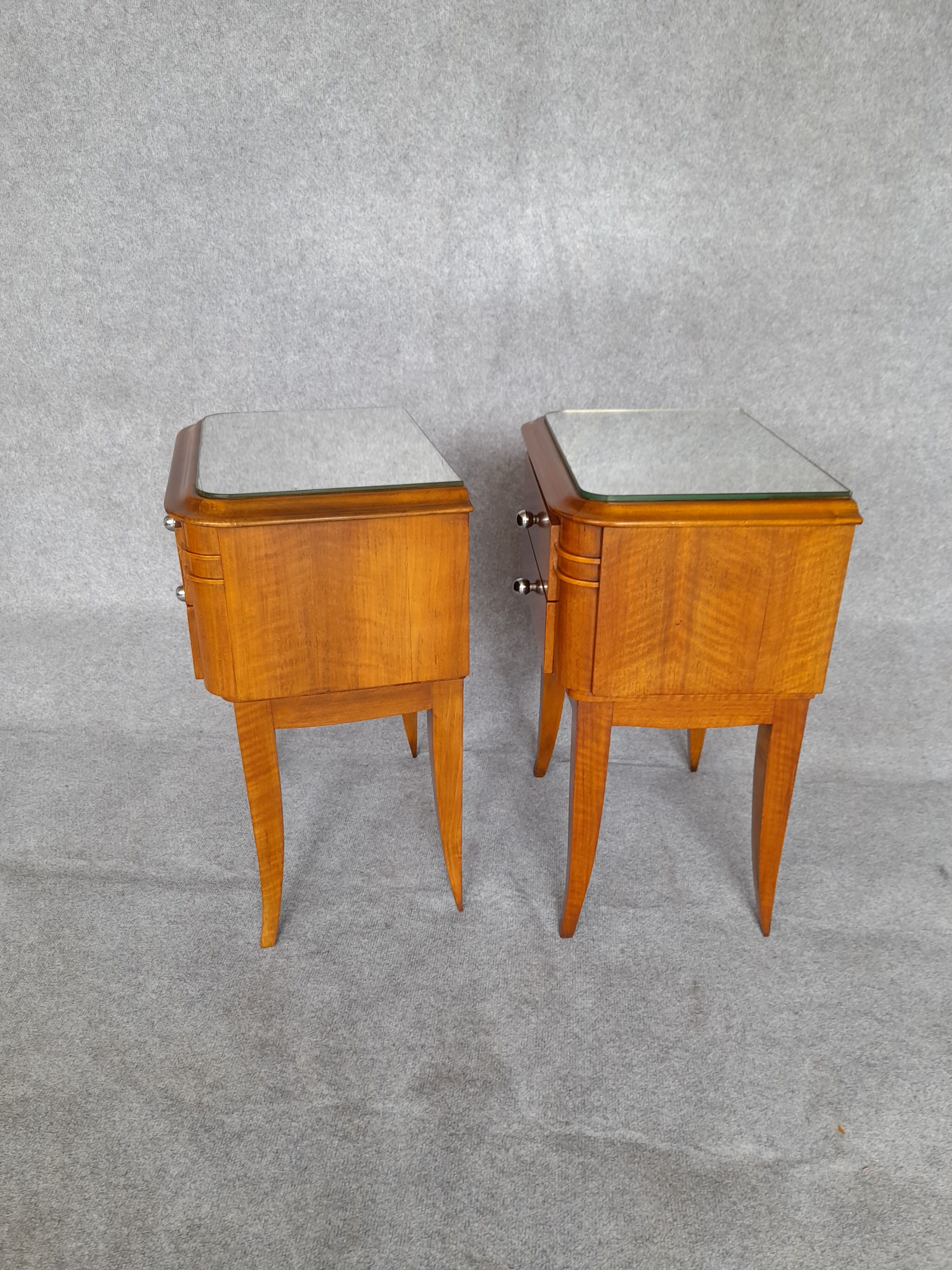 Pair of art deco period bedside tables