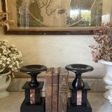 Old pair of marble vase bookends.