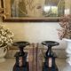 Old pair of marble vase bookends.