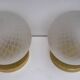 Paire de lampes de table boule en laiton et verre de Murano, style italien moderne du milieu du siècle