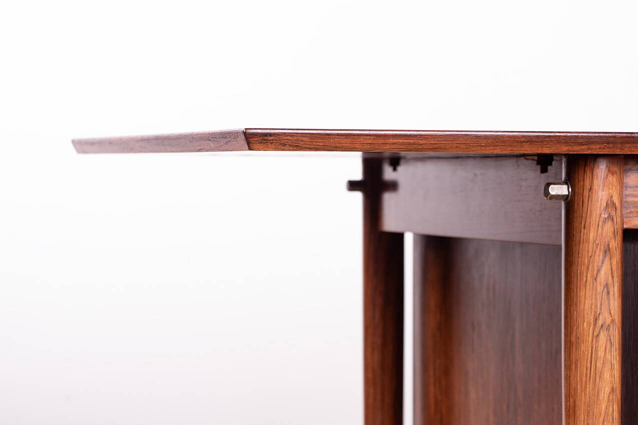 Danish extendable desk, Rosewood and Brass, model OS 51, Arne Vodder.