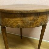 Louis XVI style pedestal table in walnut and walnut veneer