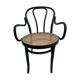 Fauteuil Thonet modèle 1018 en bois courbé noir et cannage 1930