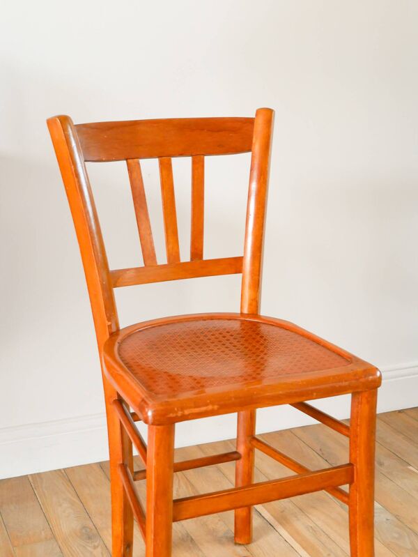 lot de 4 chaises bistrot Luterma, effet cannage, 1950