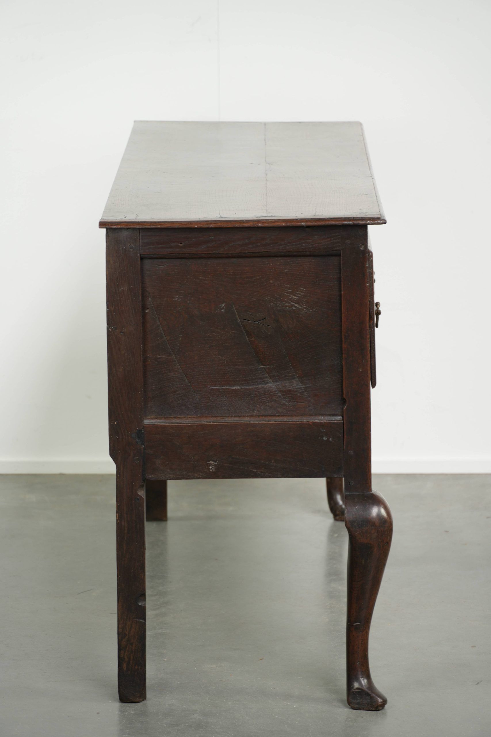 Antique 18th-century English oak dresser/sideboard with brass handles