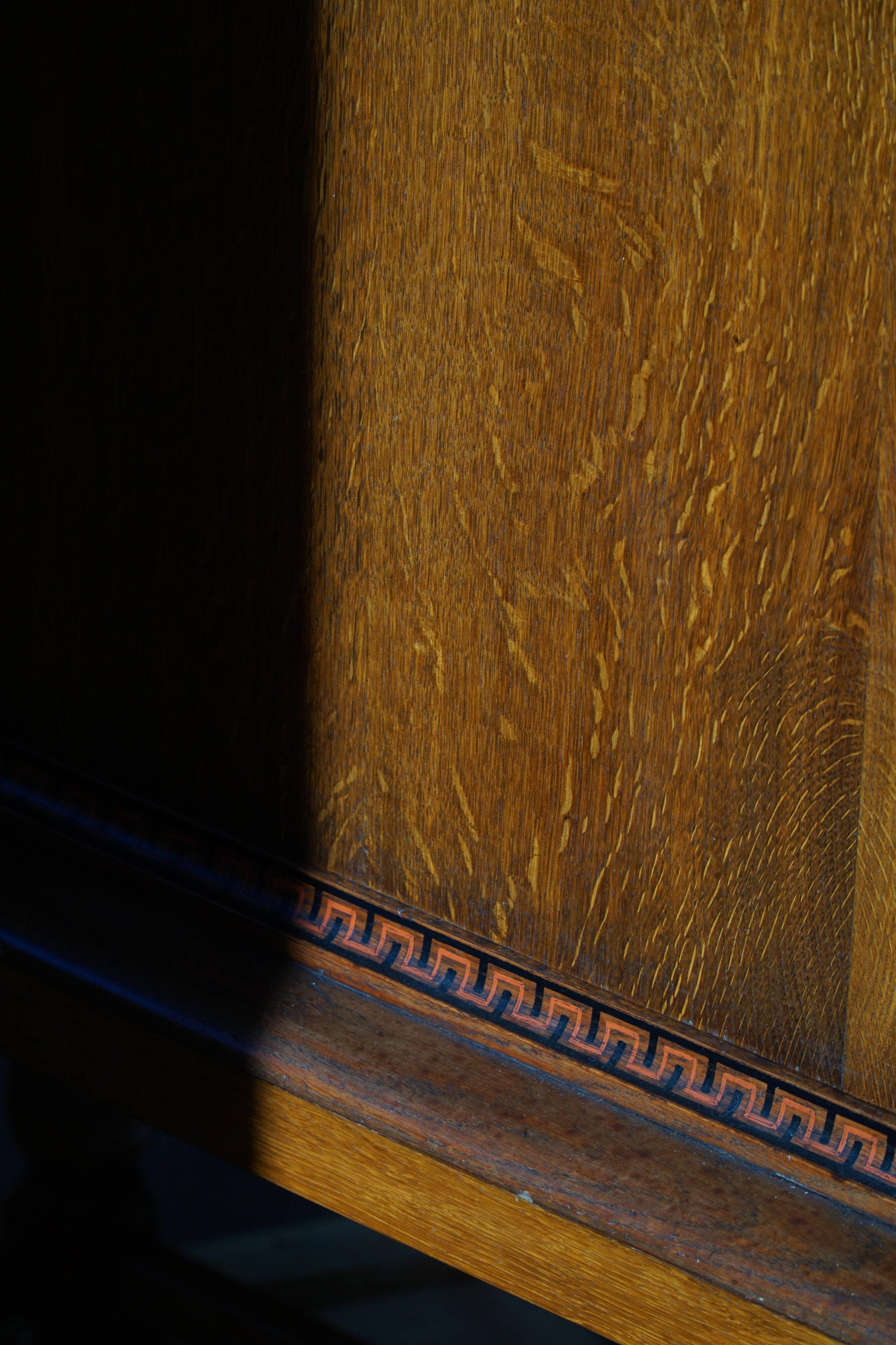 Modern Danish secretary, unique handmade oak, mid-20th century.