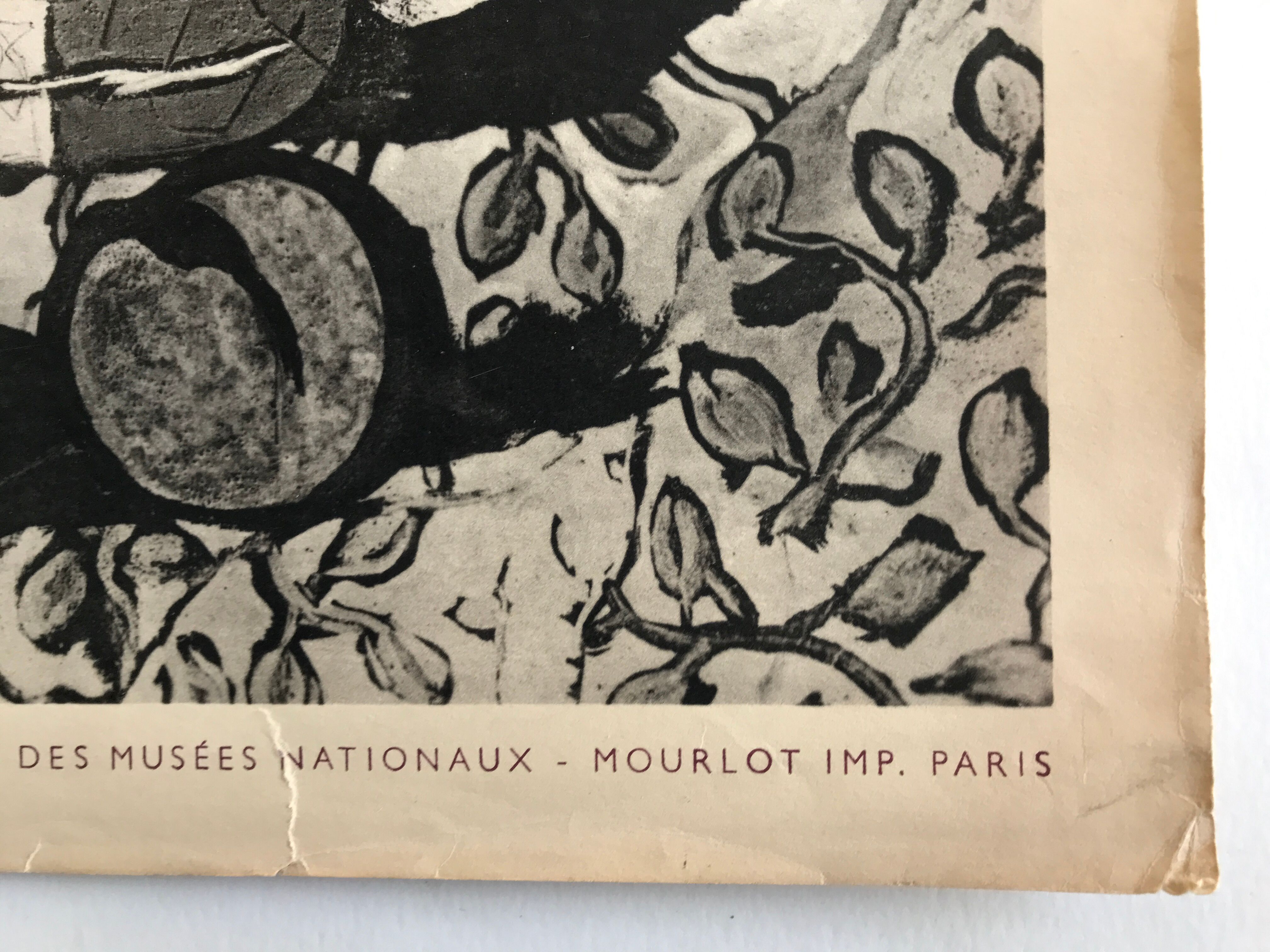 Original lithographed poster exhibition George Braque, Orangerie des Tuileries, 1952