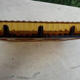 Aperitif dish servant compartments smoked molded glass 60s